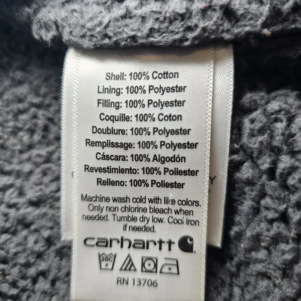 Carhartt Kids S 7/8 Sherpa Lined Sierra Jacket Blue Jul‎ 2020 CP9564 Distressed